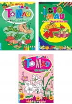 Combo 3 Cuốn: Em Tập Tô Màu – Chủ Đề Rau, Củ + Trái Cây + Các Loài Hoa