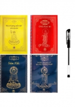 Combo Sổ Chép Kinh In Mờ – Kinh Địa Tạng + Chú Đại Bi + Kinh Sám Hối + Kinh Dược Sư (Tặng Bút) (Bộ 4 Cuốn)