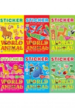 Combo Sticker Dán Hình Thông Minh – Thế Giới Động Vật (Bộ 6 Cuốn)
