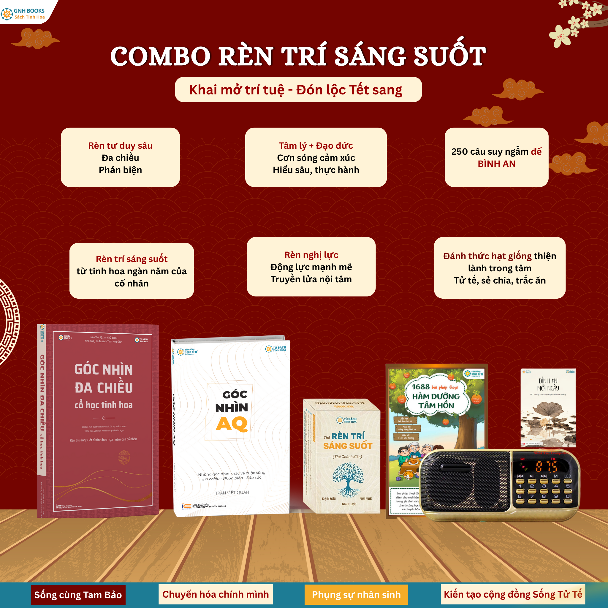 Combo 5: Rèn trí sáng suốt + Loa pháp thoại