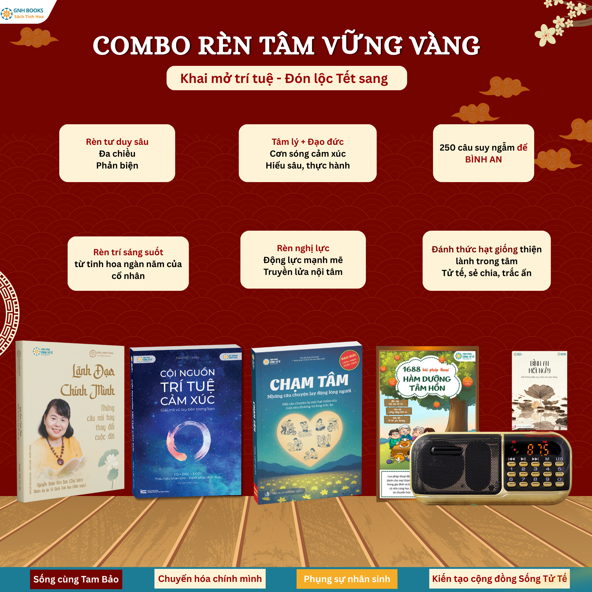 Combo 6:  Rèn tâm vững vàng+Loa pháp thoại