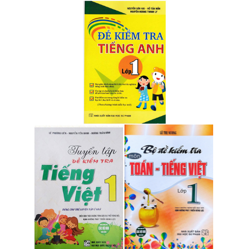 PLT – Combo Đề Kiểm Tra Toán – Tiếng Việt – Tiếng Anh Lớp 1 (Bộ 3 Cuốn)