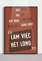 Tranh Canvas Treo Tường Học Rộng Hỏi Kỹ Suy Nghĩ Cẩn Thận Phân Biệt Sáng Suốt Làm Việc Hết Lòng