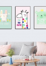 Tranh Canvas Treo Tường Hươu Cao Cổ Sắc Màu