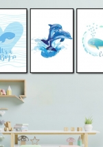 Tranh Canvas Treo Tường Những Chú Cá Voi Dễ Thương