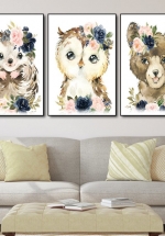 Tranh Canvas Treo Tường Những Con Thú Dễ Thương