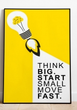 Tranh Canvas Treo Tường Think Big – Start Small – Move Fast