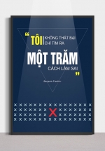 Tranh Canvas Treo Tường Tôi Không Thất Bại Chỉ Tìm Ra 100 Cách Làm Sai