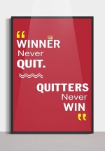 Tranh Canvas Treo Tường Winner Never Quit – Quitters Never Win