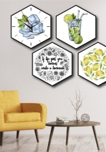 Tranh Đồng Hồ Giải Nhiệt Mùa Hè (4 Tấm 30×35 cm)