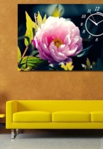 Tranh Đồng Hồ Hoa Mẫu Đơn (40x60cm)