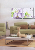 Tranh Đồng Hồ Hoa Tím Cánh To (25x25cm)