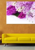 Tranh Đồng Hồ Hoa Tím Lãng Mạn Cách Điệu 3 (40x60cm)