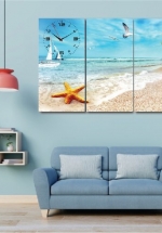 Tranh Đồng Hồ Sao Biển (3 Tấm 40x25x3cm)
