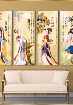 Tranh Tết Treo Tường Bốn Nàng Tiên