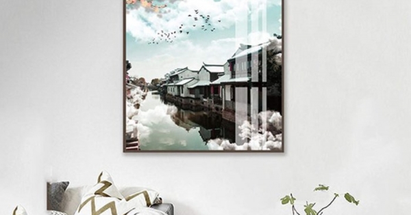 Tranh Treo Tường Bình Yên Trấn Cổ (40×60 cm)
