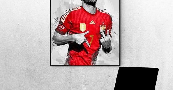 Tranh Treo Tường Cầu Thủ Bóng Đá David Villa