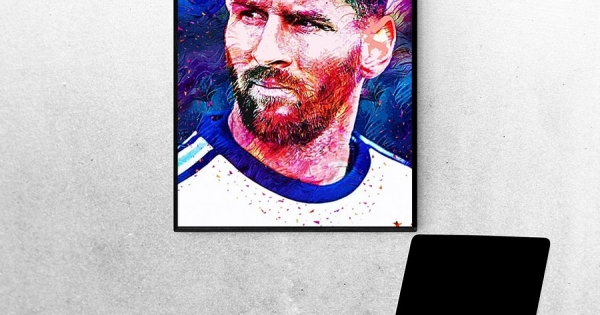 Tranh Treo Tường Cầu Thủ Bóng Đá Lionel Messi Mẫu 12