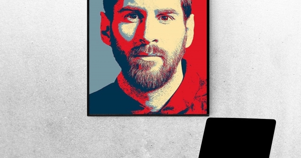 Tranh Treo Tường Cầu Thủ Bóng Đá Lionel Messi Mẫu 6