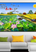 Tranh Treo Tường Hồ Sen Quê Nhà