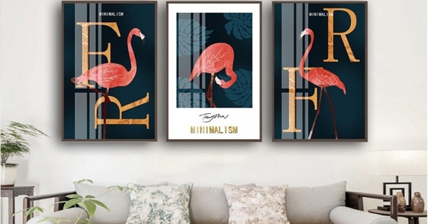 Tranh Treo Tường Hồng Hạc Minimal