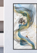 Tranh Treo Tường Hươu Vàng Vượt Ngân Hà (38×75 cm)