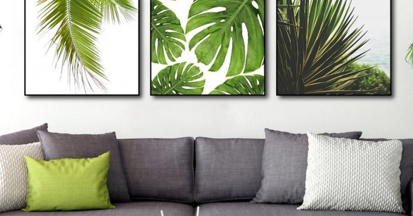 Tranh Treo Tường Bộ 3 Lá Xanh Hiện Đại 2