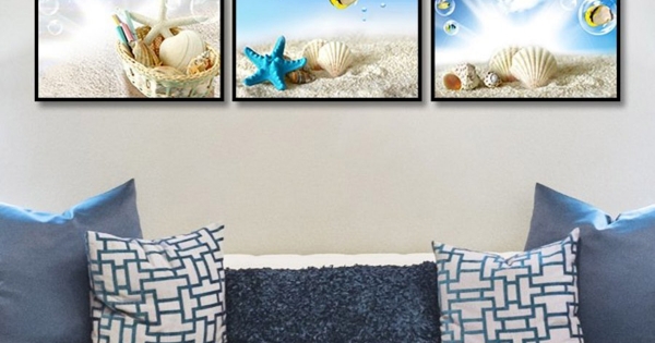 Tranh Treo Tường Phong Cảnh Bãi Biển Và Vỏ Sò