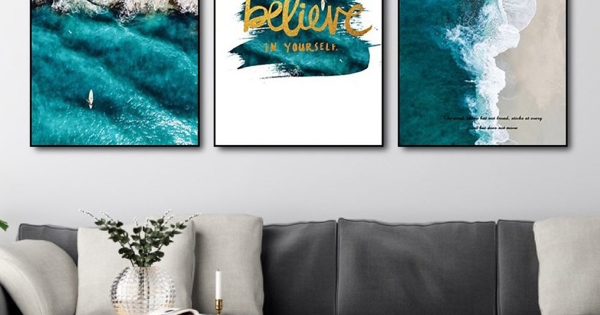 Tranh Treo Tường Sóng Biển Believe In Yoursefl