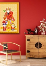 Tranh Treo Tường Thần Tài May Mắn (40×60 cm)