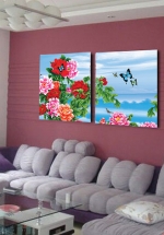 Tranh Treo Tường Vườn Hoa Mẫu Đơn 4