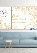 Tranh Đồng Hồ Ơn Cô (3 Tấm 40x25x3cm)