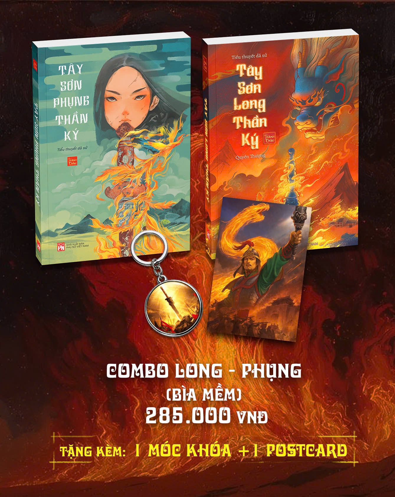Combo Tây Sơn Long – Phụng thần ký bản mềm tặng Móc khóa + Postcard