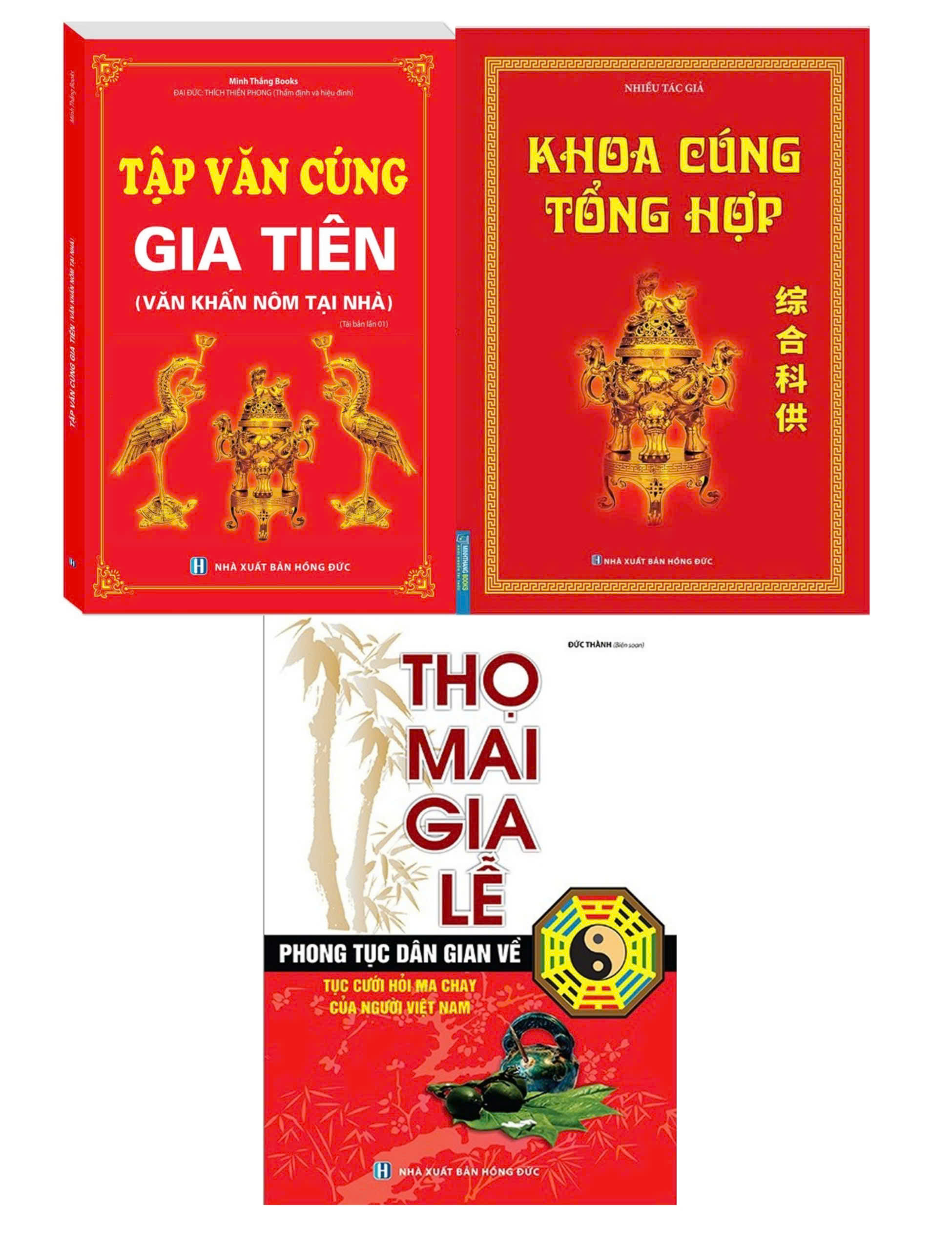 Combo Thọ Mai Gia Lễ + Tập Văn Cúng Gia Tiên + Khoa Cúng Tổng Hợp (Bộ 3 Cuốn)
